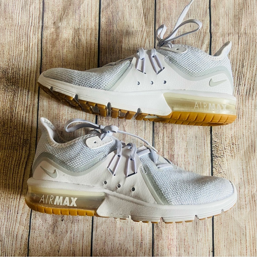 Nike Size 8 All/Completely White Air Max Sneakers